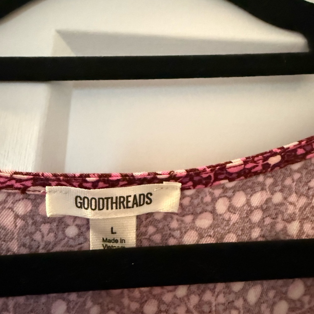 Goodthreads Pink And Purple Patterned Blouse - image 1